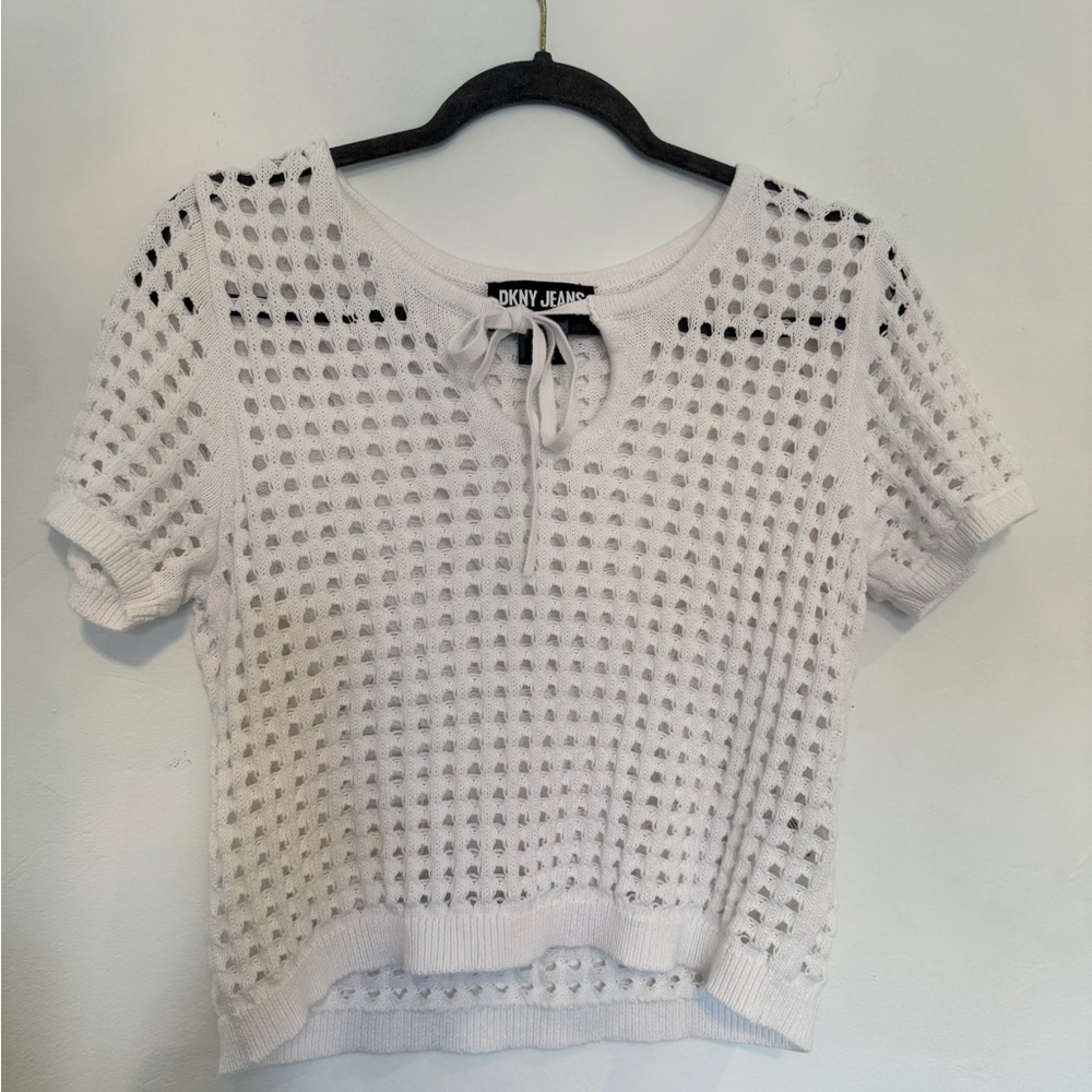 DKNY Jeans White Knit Women's Top - M